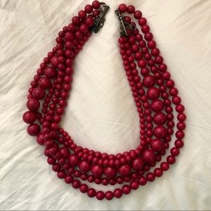 Red beaded necklace